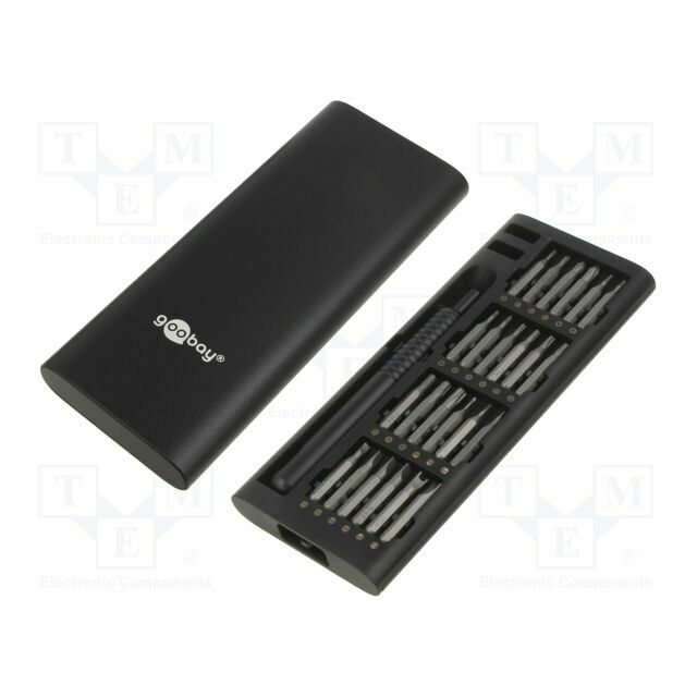 Tools set: screwdriver bits; plastic cassette