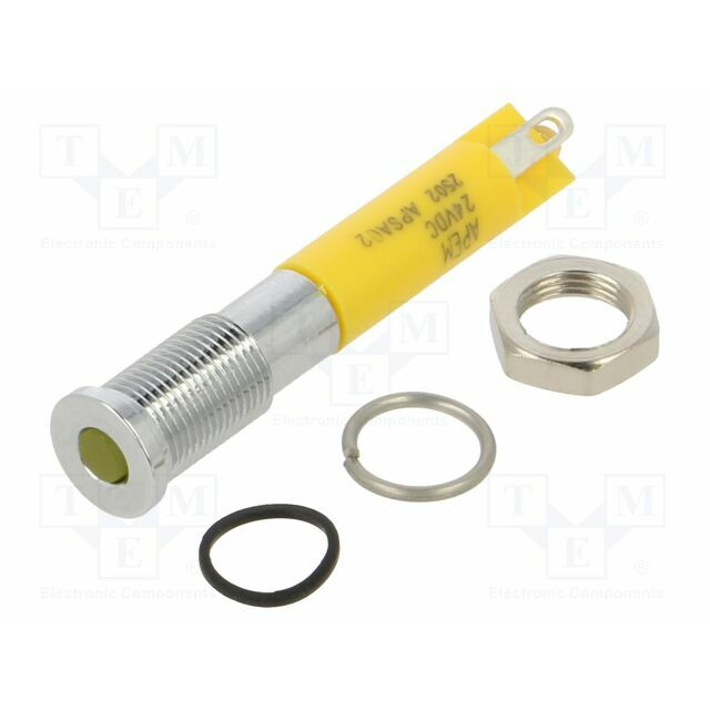 APEM Indicator: LED; flat; yellow; Ø6mm