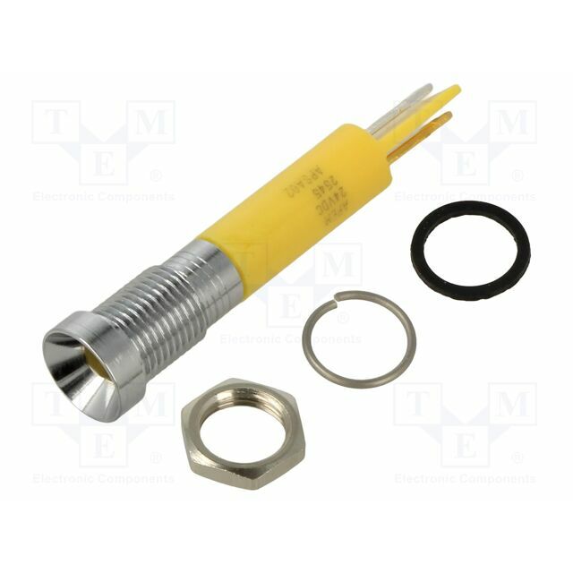 APEM Indicator: LED; recessed; yellow; Ø8mm