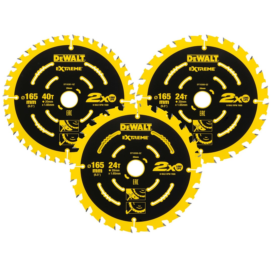 DeWALT Zāģripas EXTREME 2 x 165