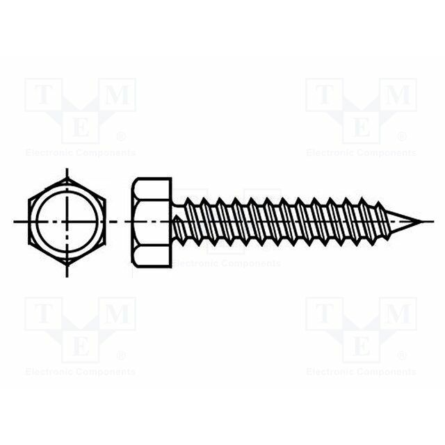 BOSSARD Screw; 6.3x38; Head: hexagonal
