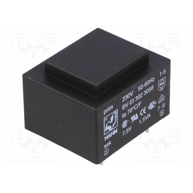 HAHN Transformer: encapsulated; 1.5VA; 230VAC
