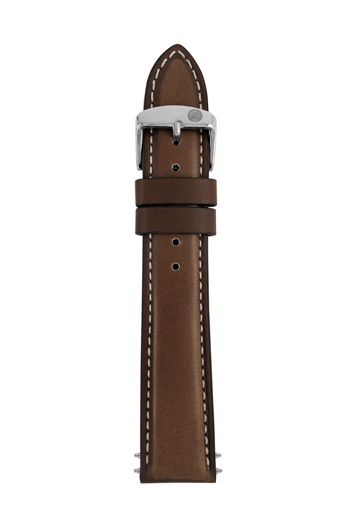 Zeppelin leather strap dark brown, 20