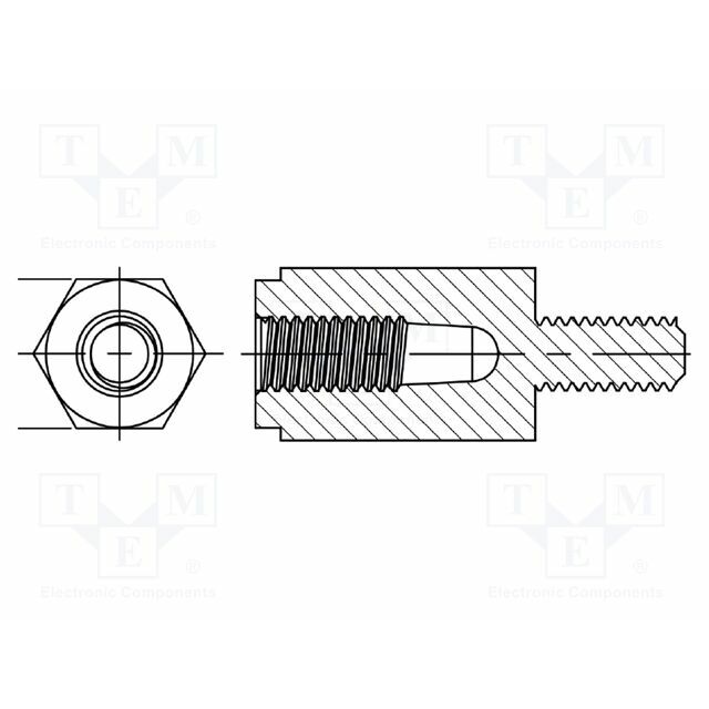 DREMEC Spacer sleeve; hexagonal; polyamide 66