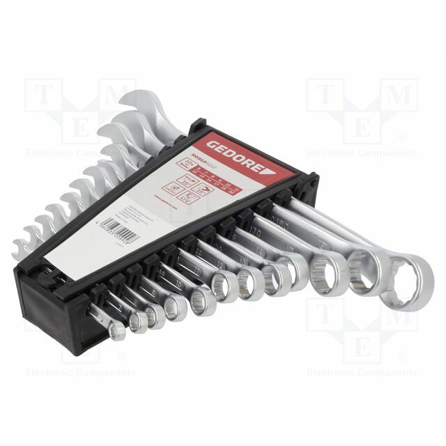 Wrench: combination spanner-set; double-sided; chromium; 12pcs