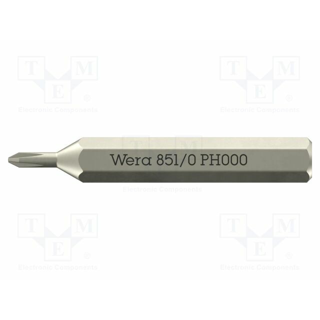 Screwdriver bit; Phillips Recess®; PH000; 851/0