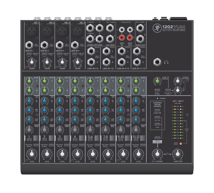 Mackie 1202VLZ4 audio mixer 12 channels