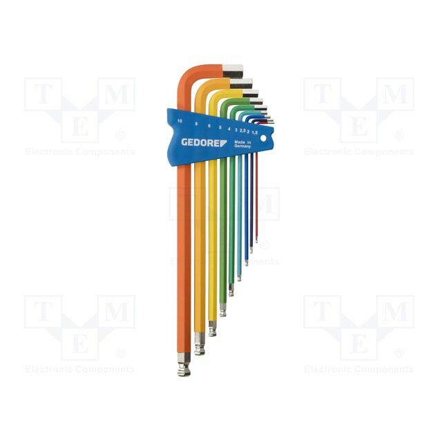 Wrench: hex key-set; spherical; 9pcs. |