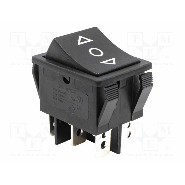 E-SWITCH ROCKER; DP3T; Pos: 3; ON-OFF-ON