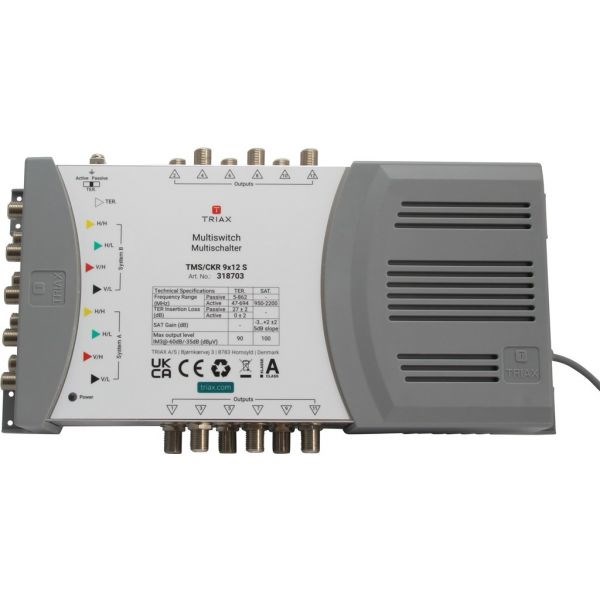 Multiswitch 9/12, 9 inputs/12 outputs, Triax