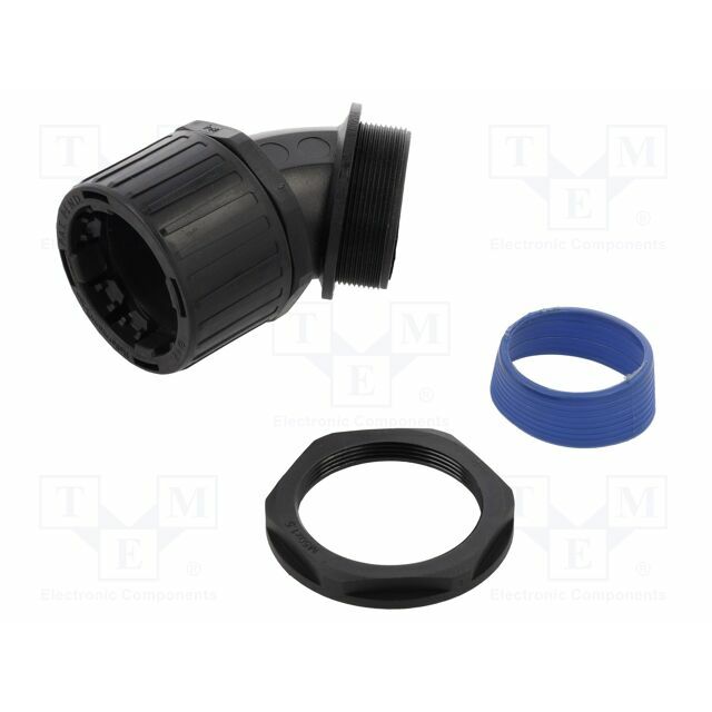 HELLERMANNTYTON 45° angled connector; polyamide; HelaGuard