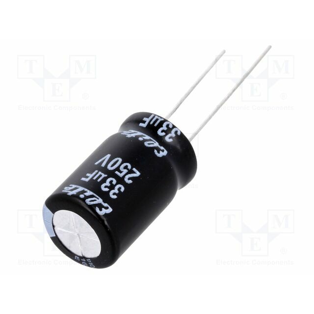 ELITE Capacitor: electrolytic; THT; 33uF; 250VDC