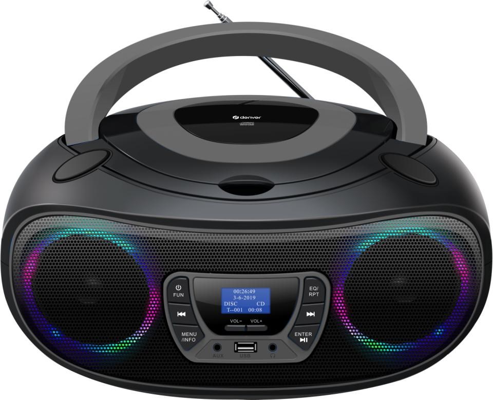 Denver TDB-212 DAB+ Boombox FM/BT/USB/CD/AUX Grey