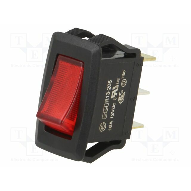 SWITCH COMPONENTS ROCKER; SPST; Pos: 2