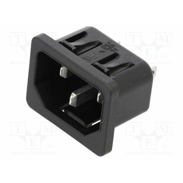 SCHURTER Connector: AC supply; socket; male
