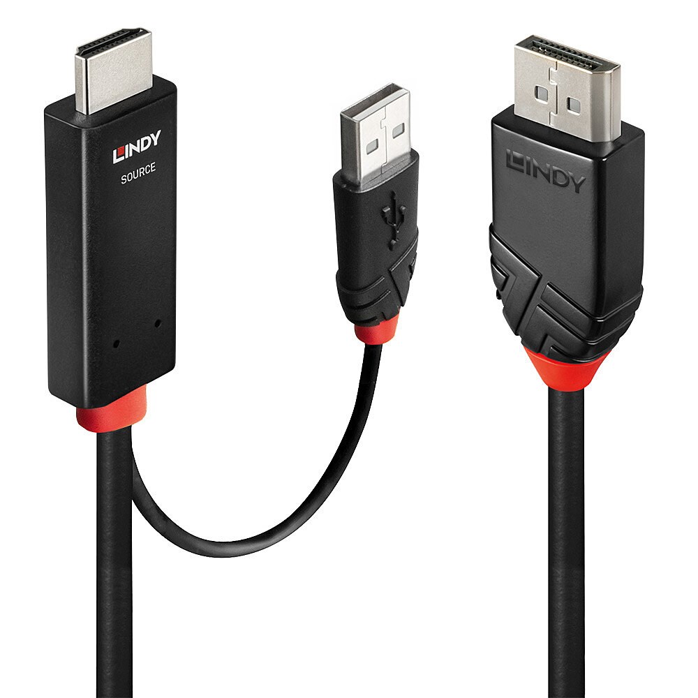 Kabelis Lindy DisplayPort - HDMI +