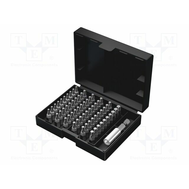 Tools set: screwdriver bits; plastic box
