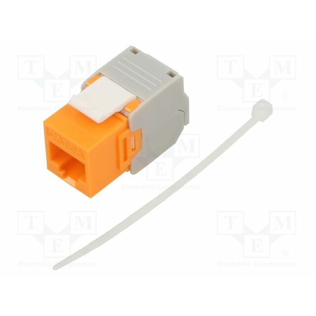RJ45 module; Keystone; RJ45 socket; orange