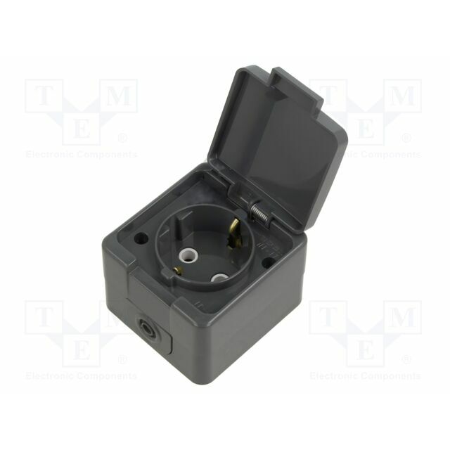 Connector: AC supply; socket; 2P+PE; 250VAC