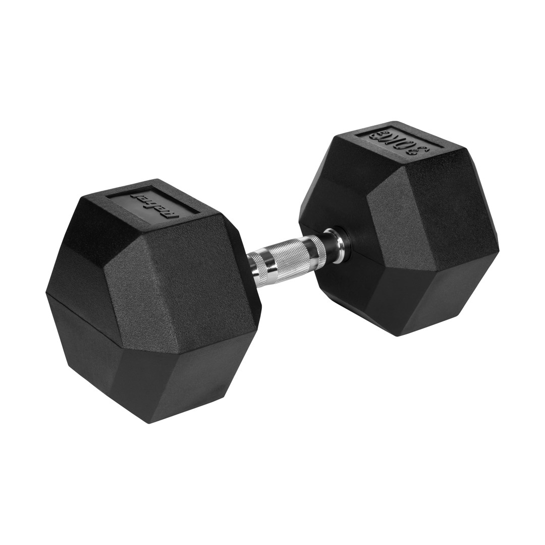 Rubberized cast iron dumbbell HEX 30