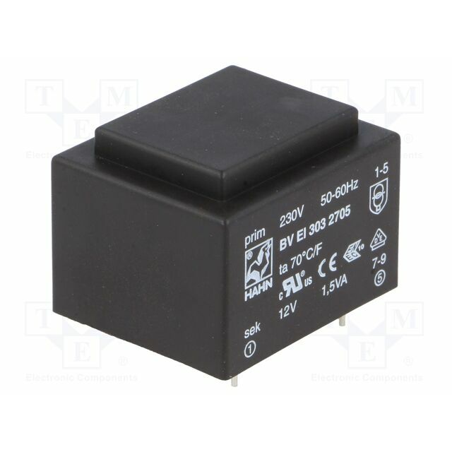 HAHN Transformer: encapsulated; 1.5VA; 230VAC