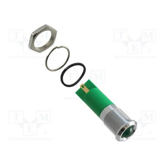 APEM Indicator: LED; prominent; green; Ø14mm