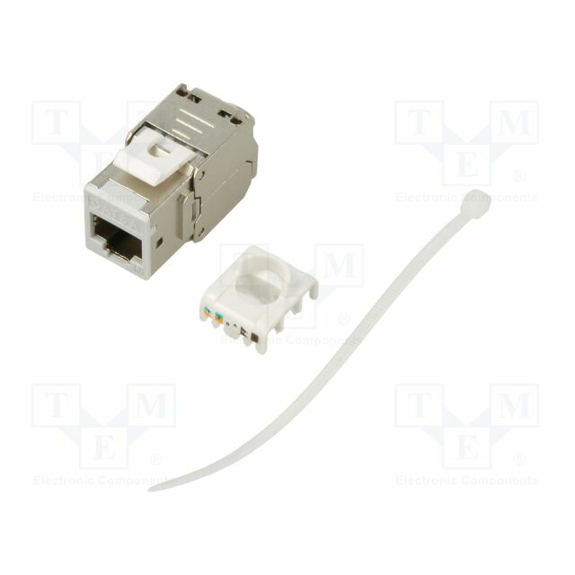 RJ45 module; Keystone; RJ45 socket; silver