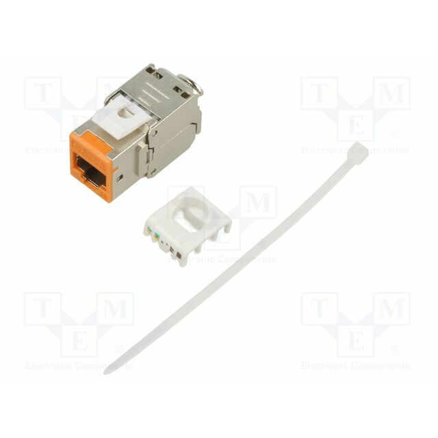 RJ45 module; Keystone; RJ45 socket; silver
