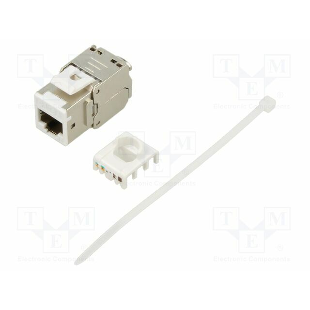 RJ45 module; Keystone; RJ45 socket; silver