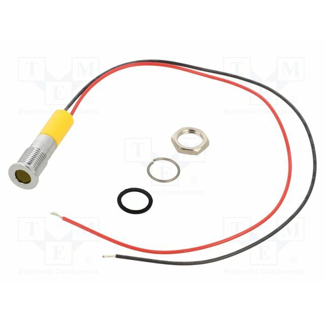 APEM Indicator: LED; flat; yellow; Ø8mm