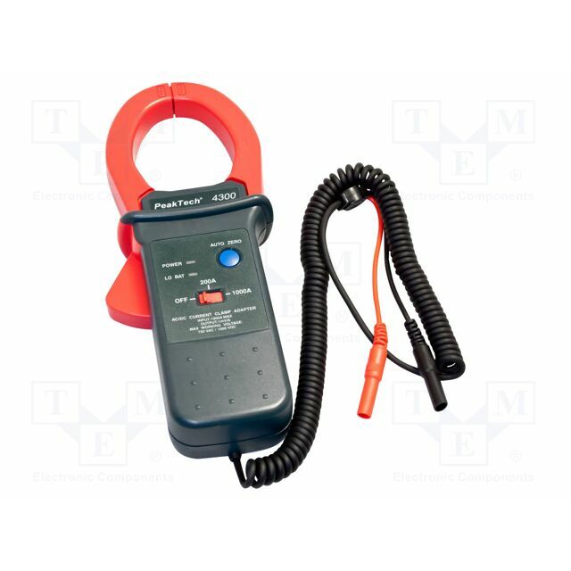 PEAKTECH AC/DC current clamp adapter; Øcable: