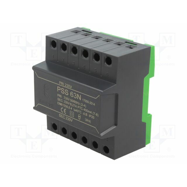 BREVE TUFVASSONS Transformer: mains; 63VA; 230VAC