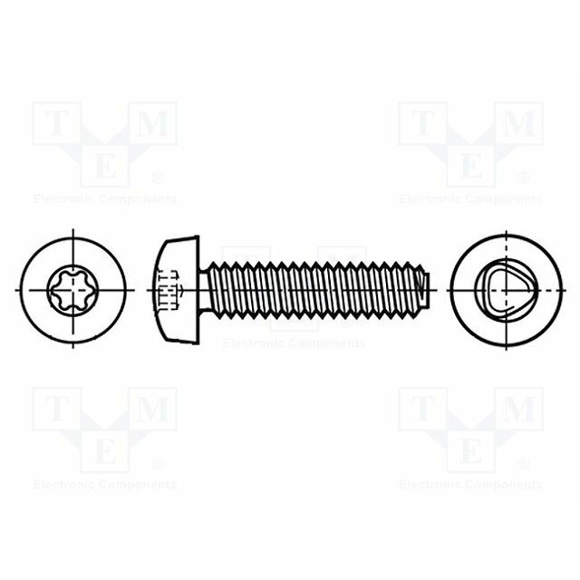 BOSSARD Screw; for metal; 5x40; Head: