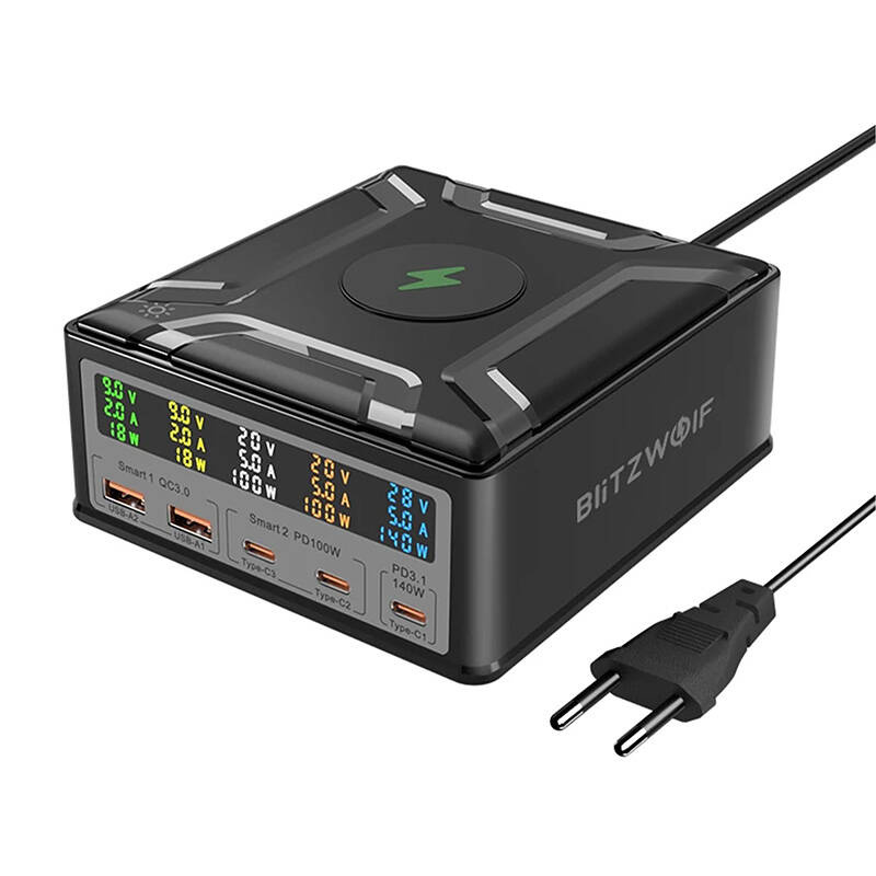 Blitzwolf BW-S28 260W, 2xUSB-A, 3xUSB-C, 15W