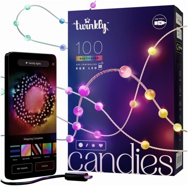 Twinkly Candies LED Ziemassvētku eglītes virtene