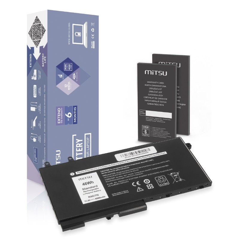 MITSU Battery R8D7N for Dell Latitude