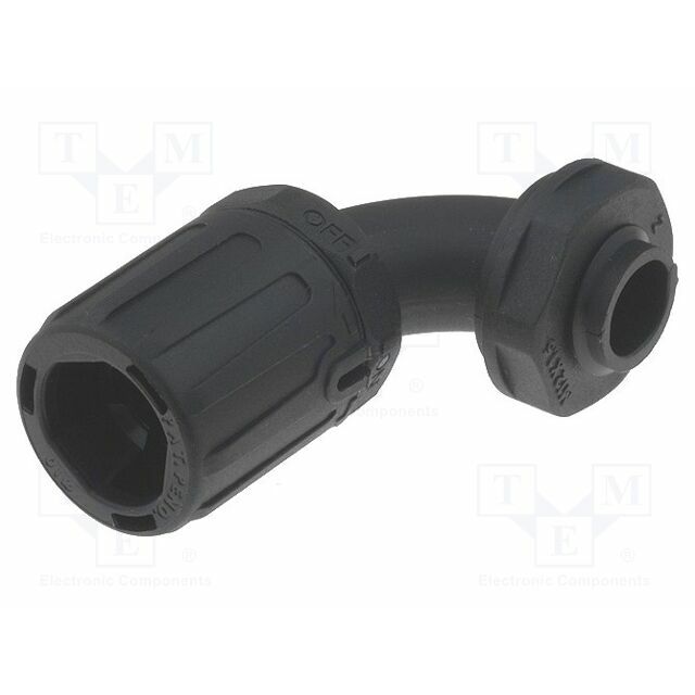 HELLERMANNTYTON 90° angled connector; Thread: metric