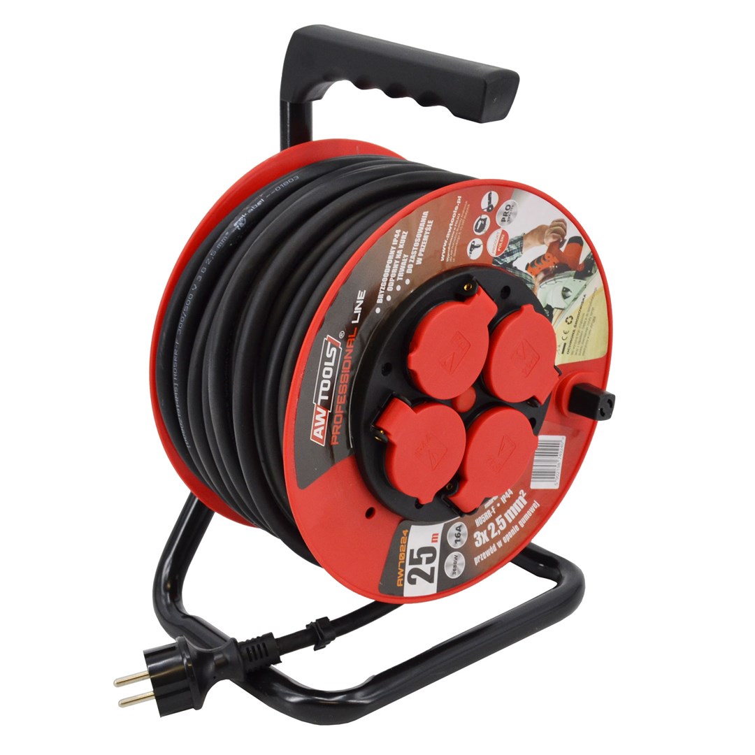 AWTOOLS EXTENSION CABLE DRUM PROFESSIONAL 50m