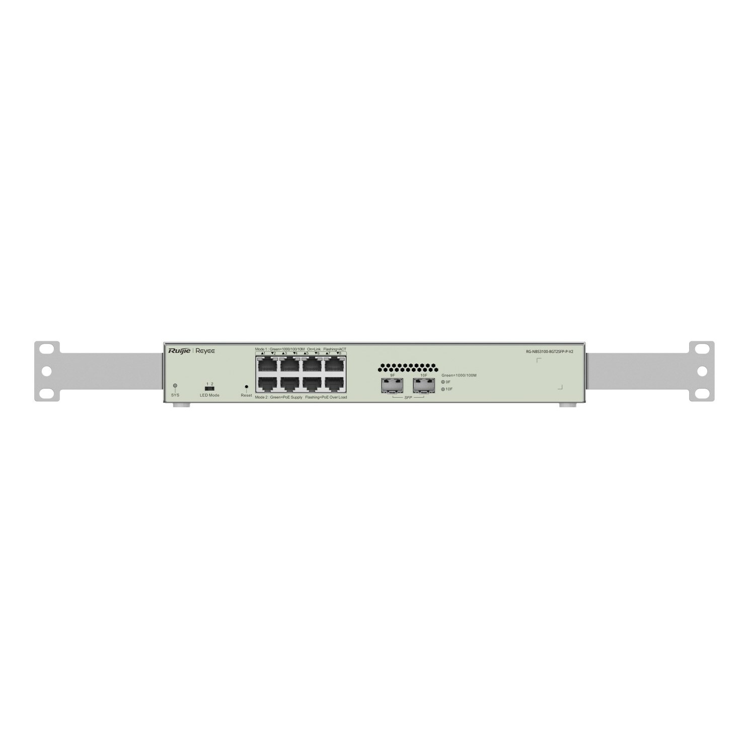 Ruijie Networks RG-NBS3100-8GT2SFP-P-V2 tīkla slēdzis, pārvaldāms