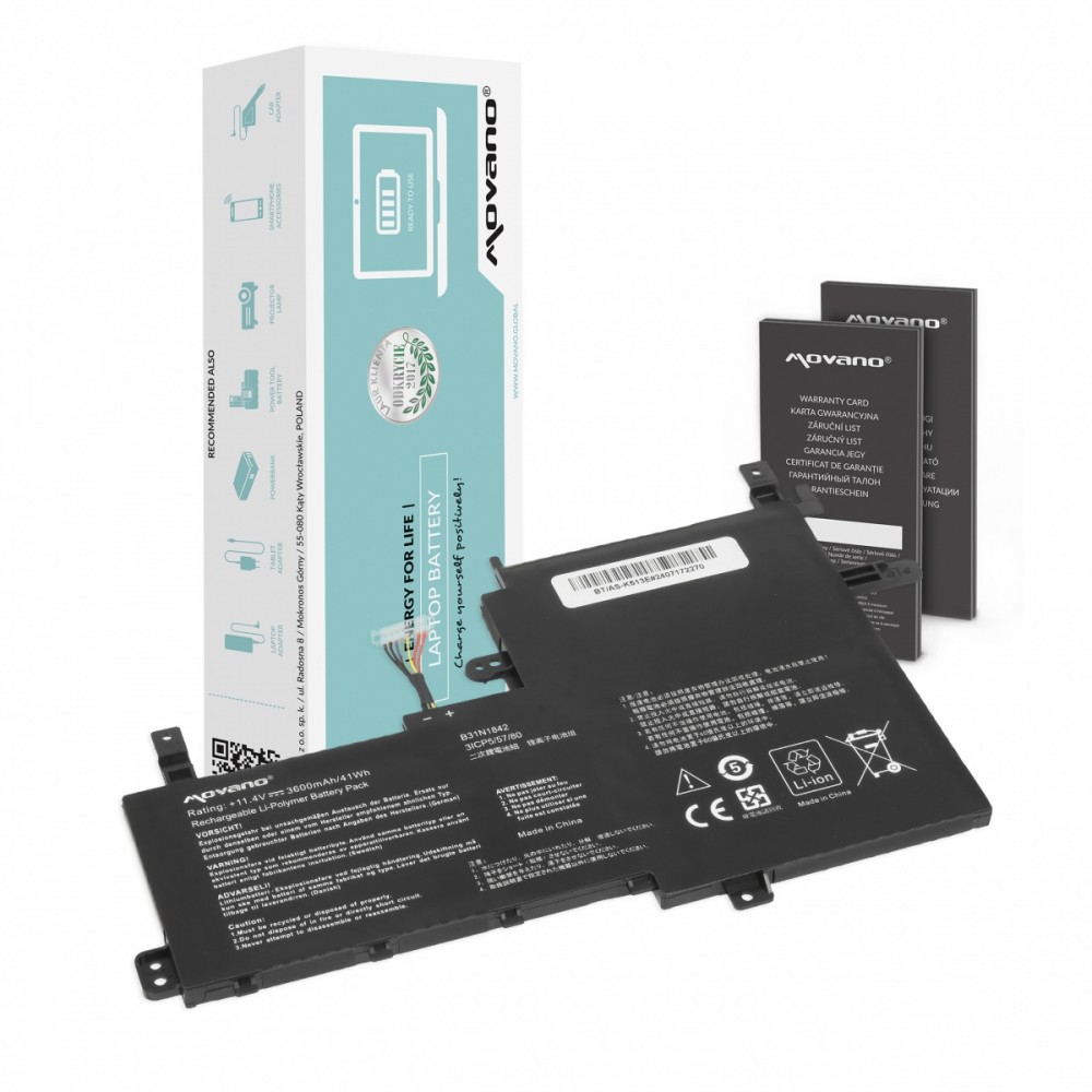 Movano Bateria B31N1842 do Asus Vivobook