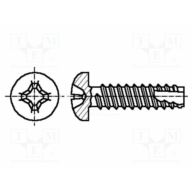 BOSSARD Screw; 2.9x9.5; Head: