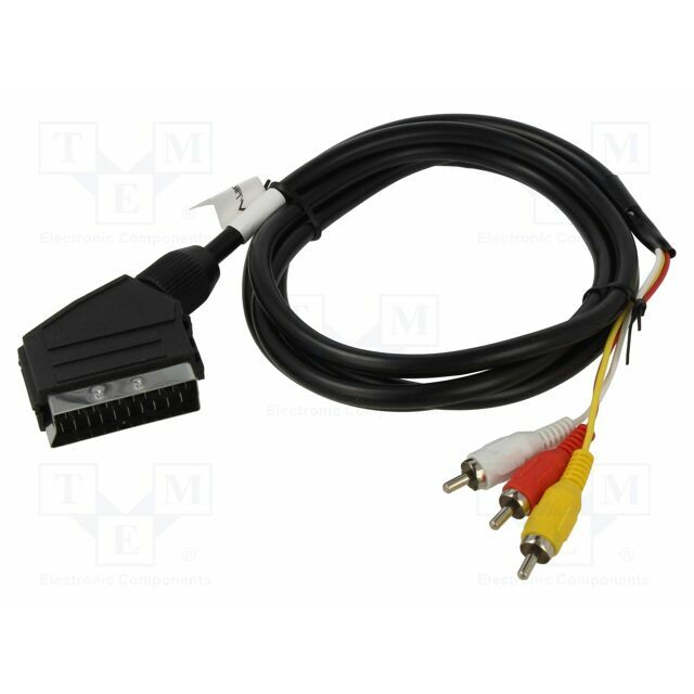 LANBERG Cable; RCA plug x3,SCART