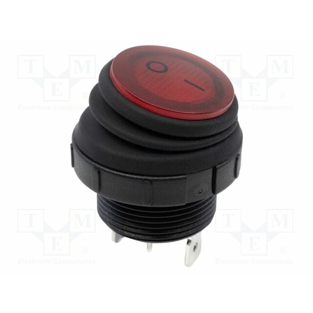 E-SWITCH ROCKER; SPST; Pos: 2; OFF-ON