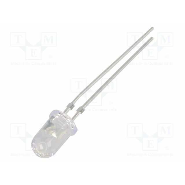 OPTOSUPPLY LED; white; 5mm; 30°; Front: