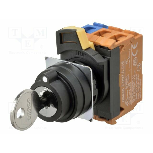 OMRON Switch: rotary with key; 22mm