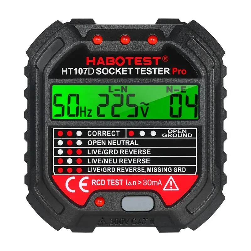Habotest HT107D kontaktligzdu testeris ar digitālo