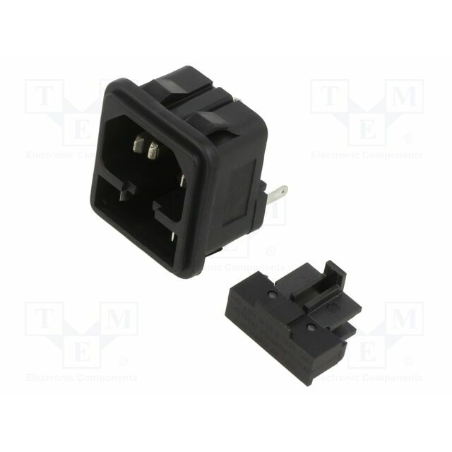 SCHURTER Connector: AC supply; plug; male