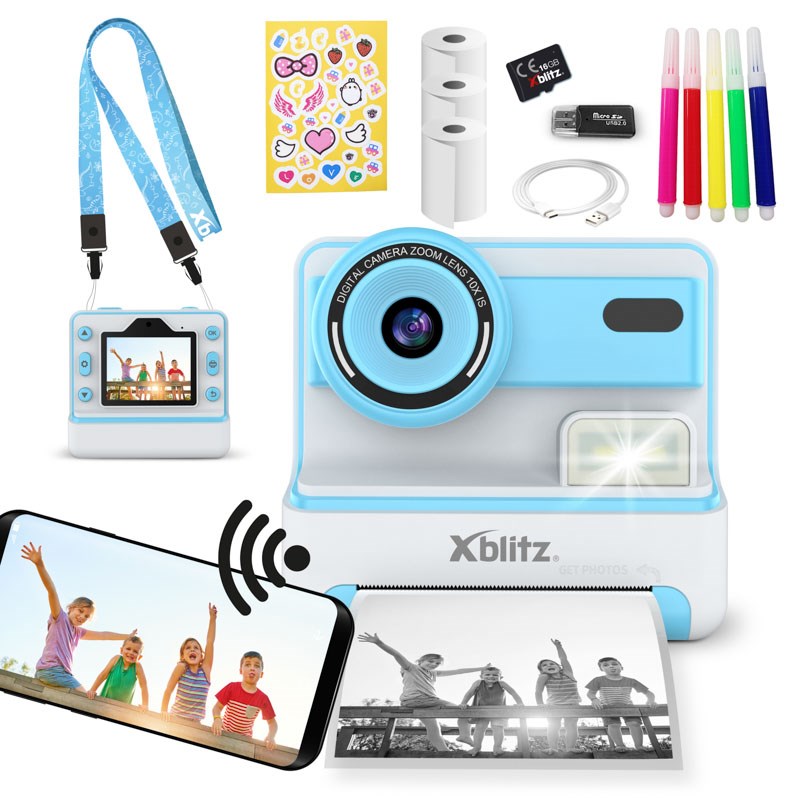 XBLITZ FLASH BLUE INSTANT CAMERA WITH