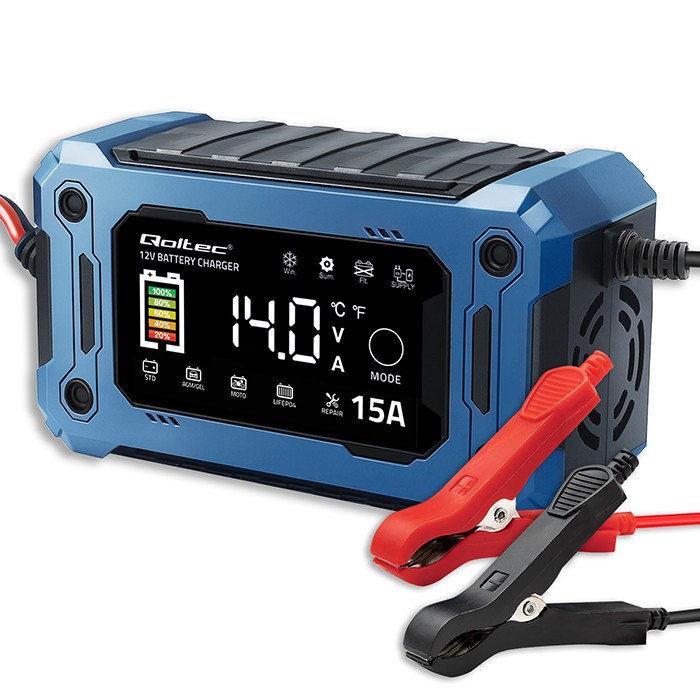 Qoltec Intelligent microprocessor charger 12V 15A