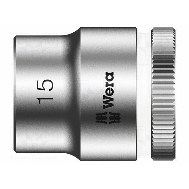 Socket: 6-angles; socket spanner; HEX 15mm